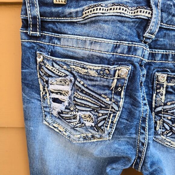 Miss Me Standard Skinny Women's Sz 26 Embellished Pockets Jeans - Picture 10 of 14